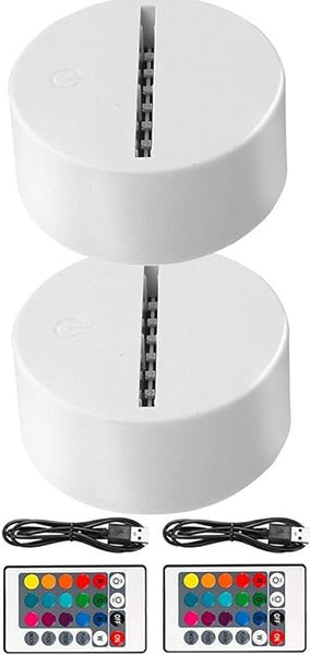 Night Light Round Base White W/ Remote