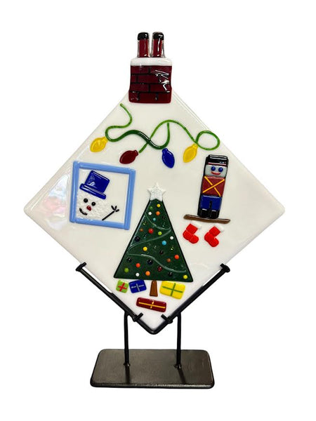 6” V Stand Christmas Scene